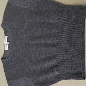 Diane Von Furstenburg Cropped Wool Dark Grey Sweater Size Petite